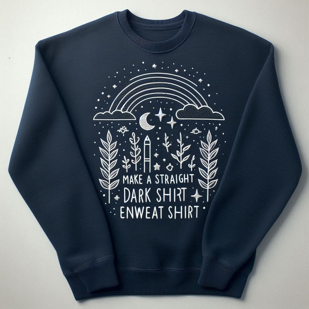 Custom Printed Sweat Shirts Crewneck: Create Your Own  (Unisex) Dark Navy