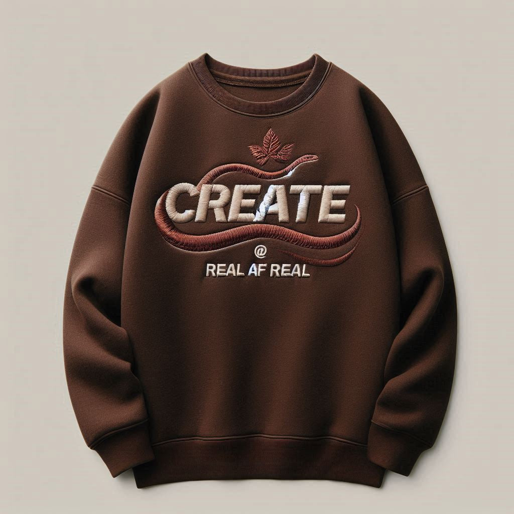 Stitch Your Style: Custom Embroidered Sweatshirts brown