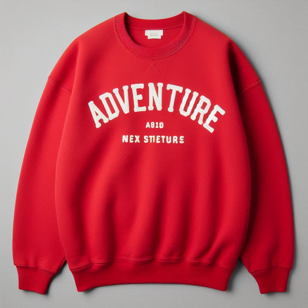 Custom Printed Sweat Shirts Crewneck: Create Your Own  (Unisex) Red