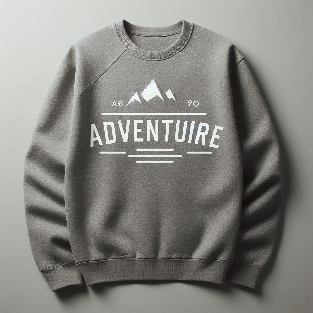 Custom Printed Sweat Shirts Crewneck: Create Your Own  (Unisex) Gray